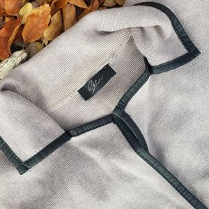 Sweater w/ leather trim